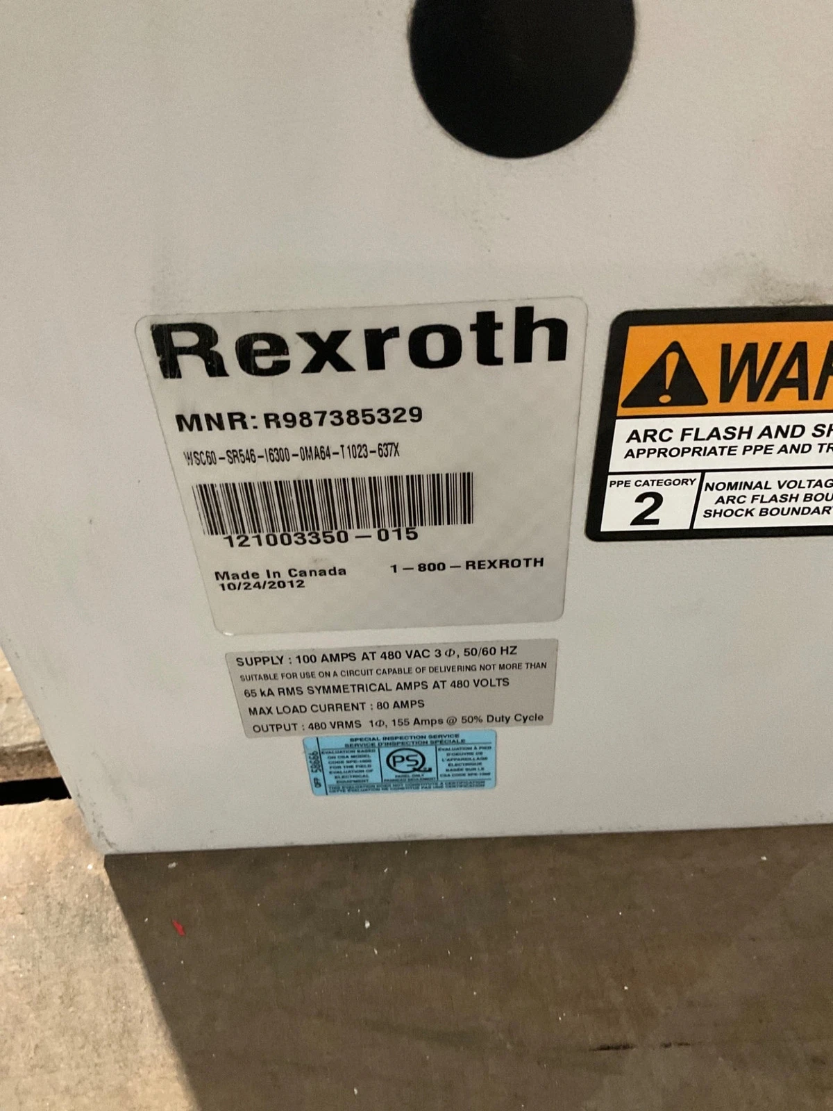 BOSCH REXROTH WSC60-SR546-T6300-0MA64-T1023-637X Weld Controller USED - Image 7