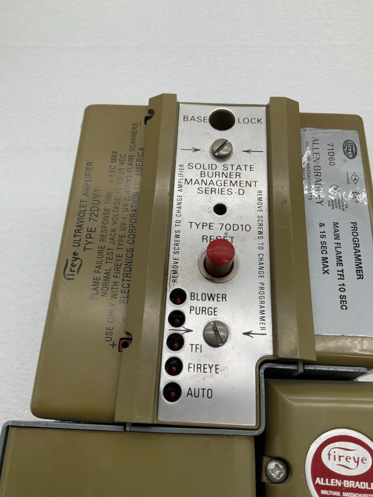 FIREYE 70D10 Burner Management Control with 71D60 Programmer & 72DUV1 UV Amplifier USED - Image 5