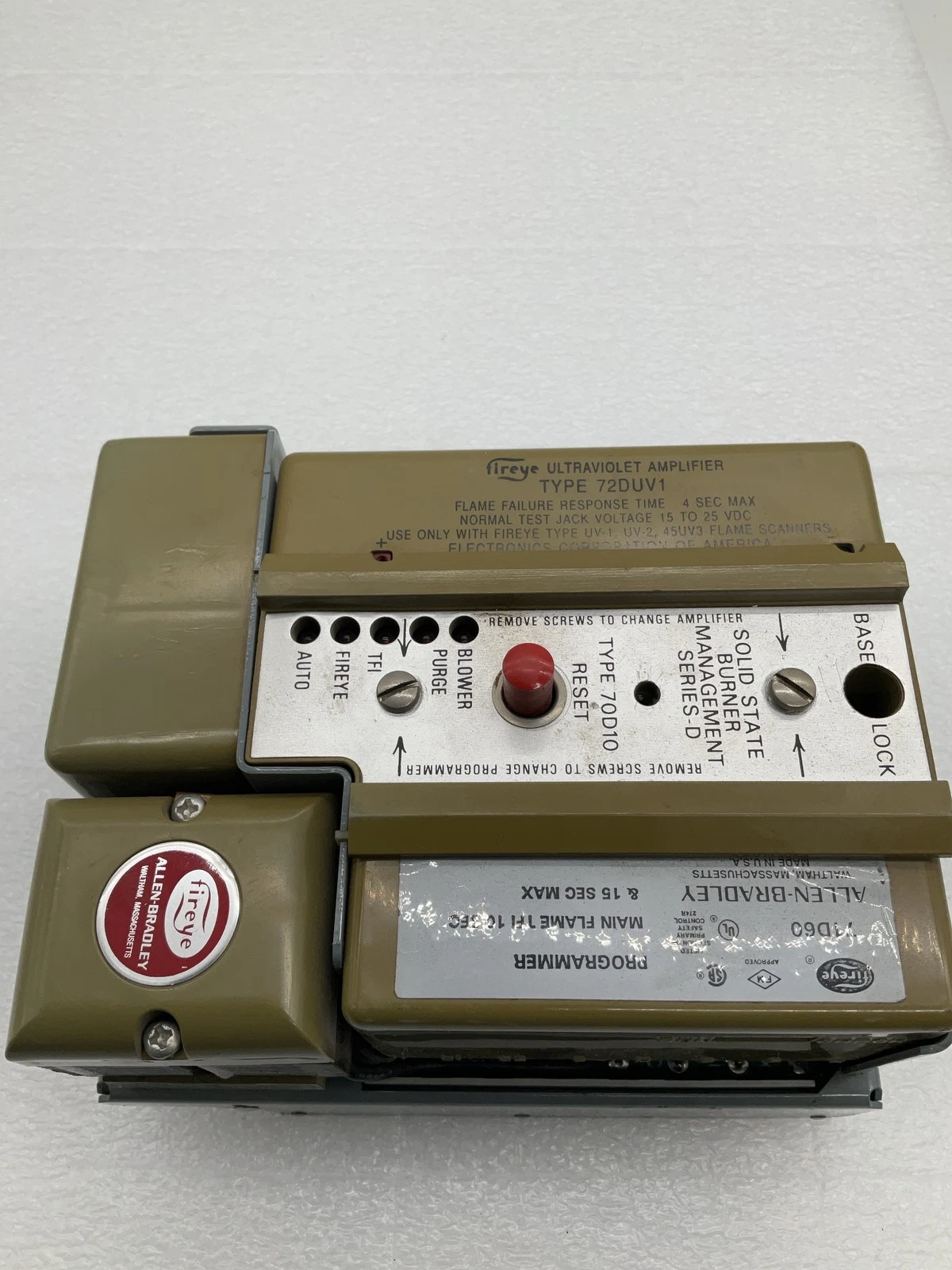 FIREYE 70D10 Burner Management Control with 71D60 Programmer & 72DUV1 UV Amplifier USED - Image 6