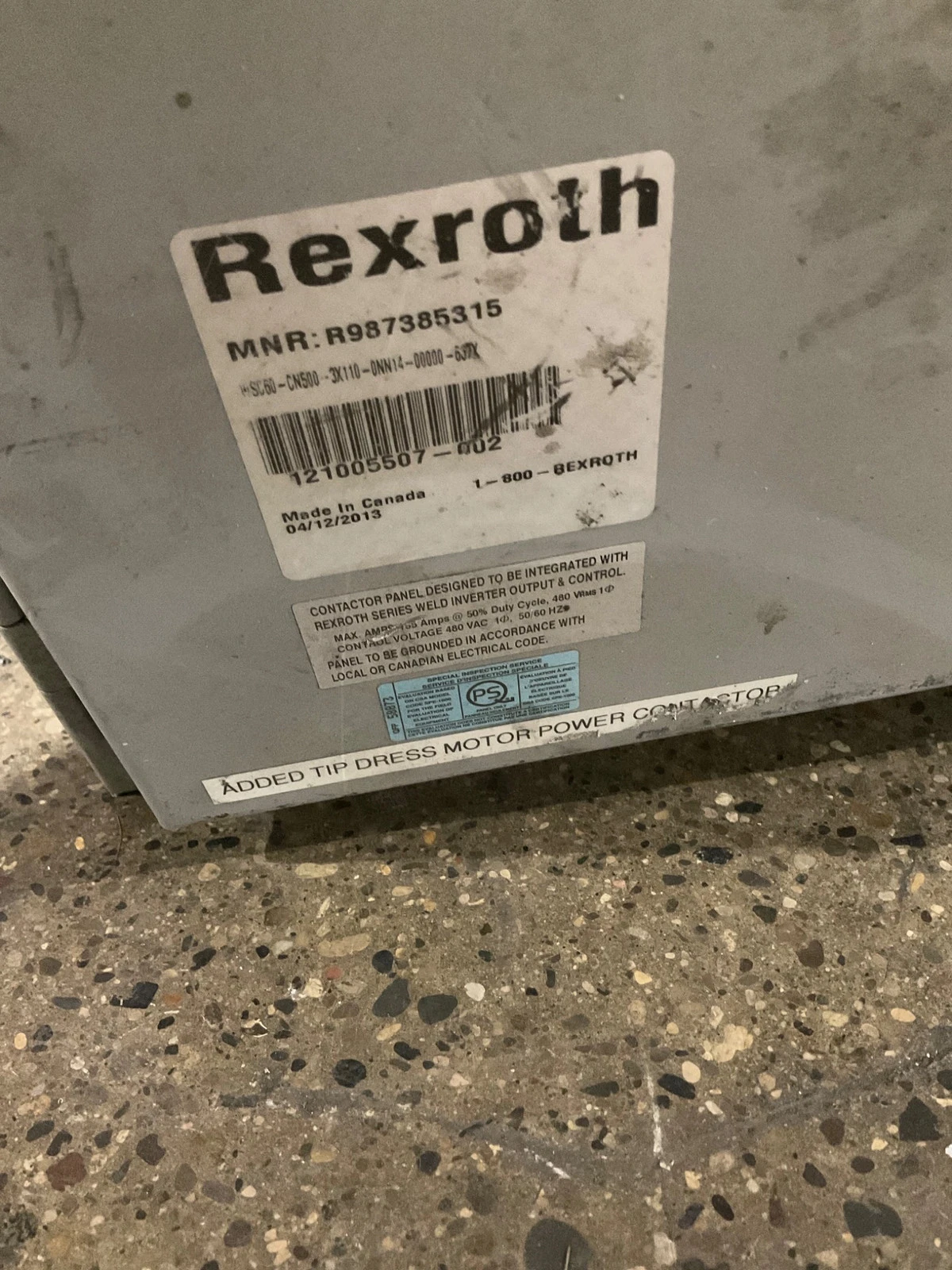 REXROTH R957385315 Weld Contactor USED - Image 2