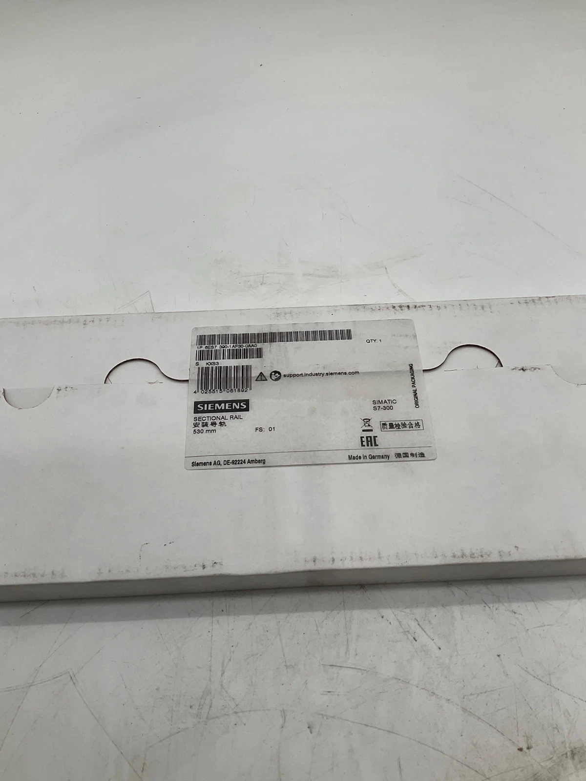 SIEMENS 6ES7 390-1AF30-0AA0 Sectional Rail 530mm NEW - Image 2