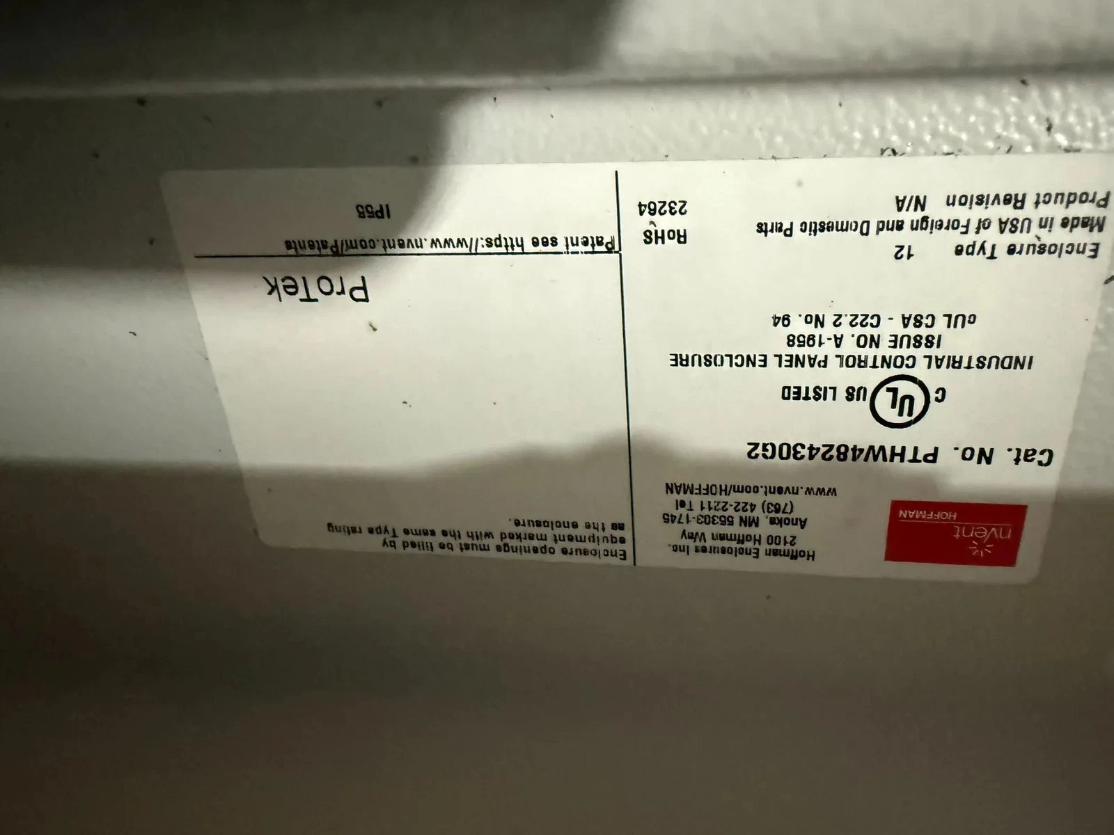 NVENT PTHW482430G2 Enclosure w/ RITTAL SK3383510 Cooler & APC BR1500G UPS NEW - Image 11