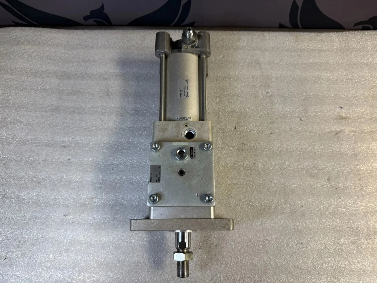 SMC C96NB80-80C Pneumatic Cylinder w/ MWB80TF-UA Lock-Up Unit USED - Image 2
