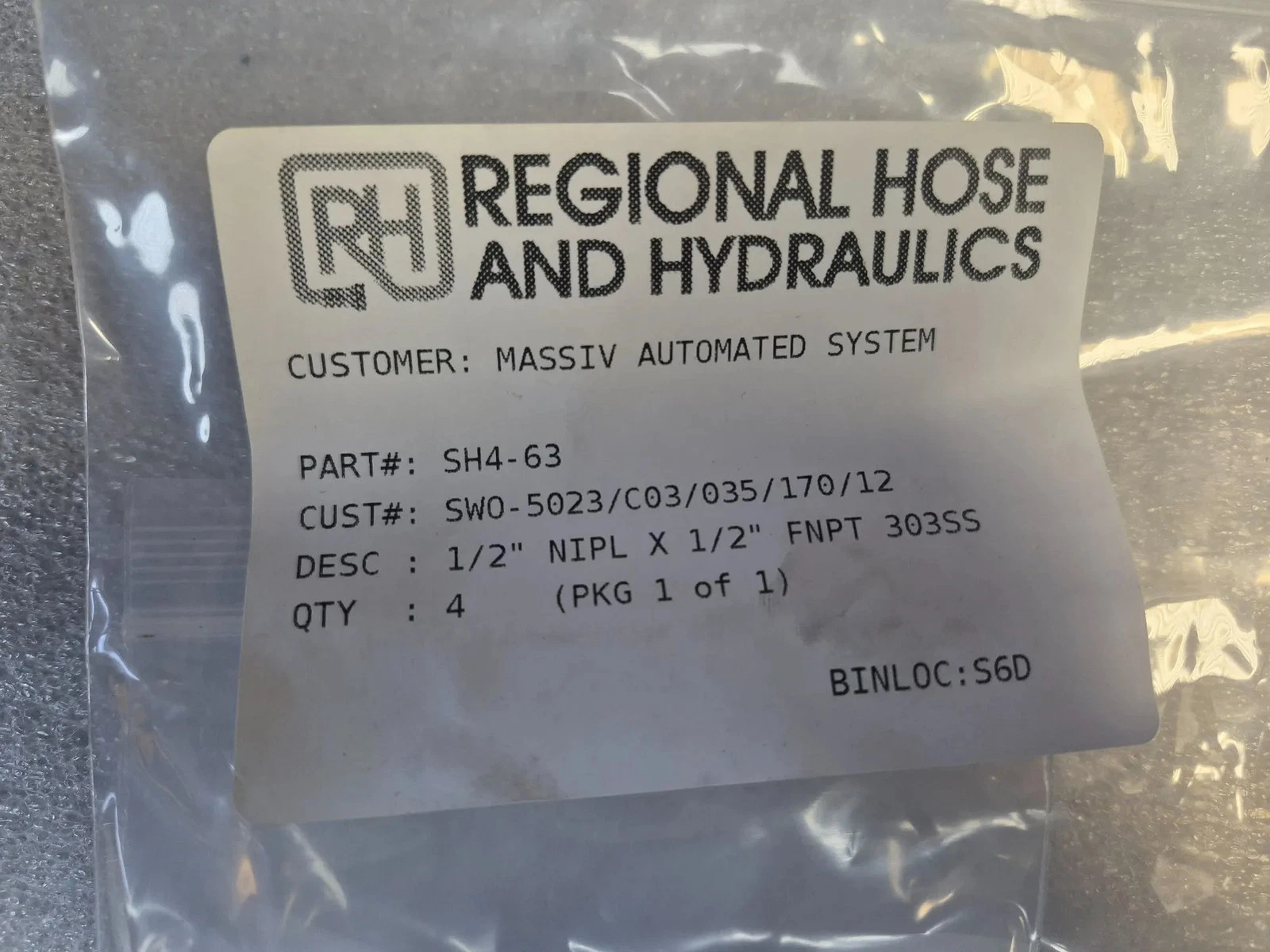 PARKER SH4-63 Hydraulic Quick Couplings 1/2"-14 FNPT NEW (4-Pack) - Image 3