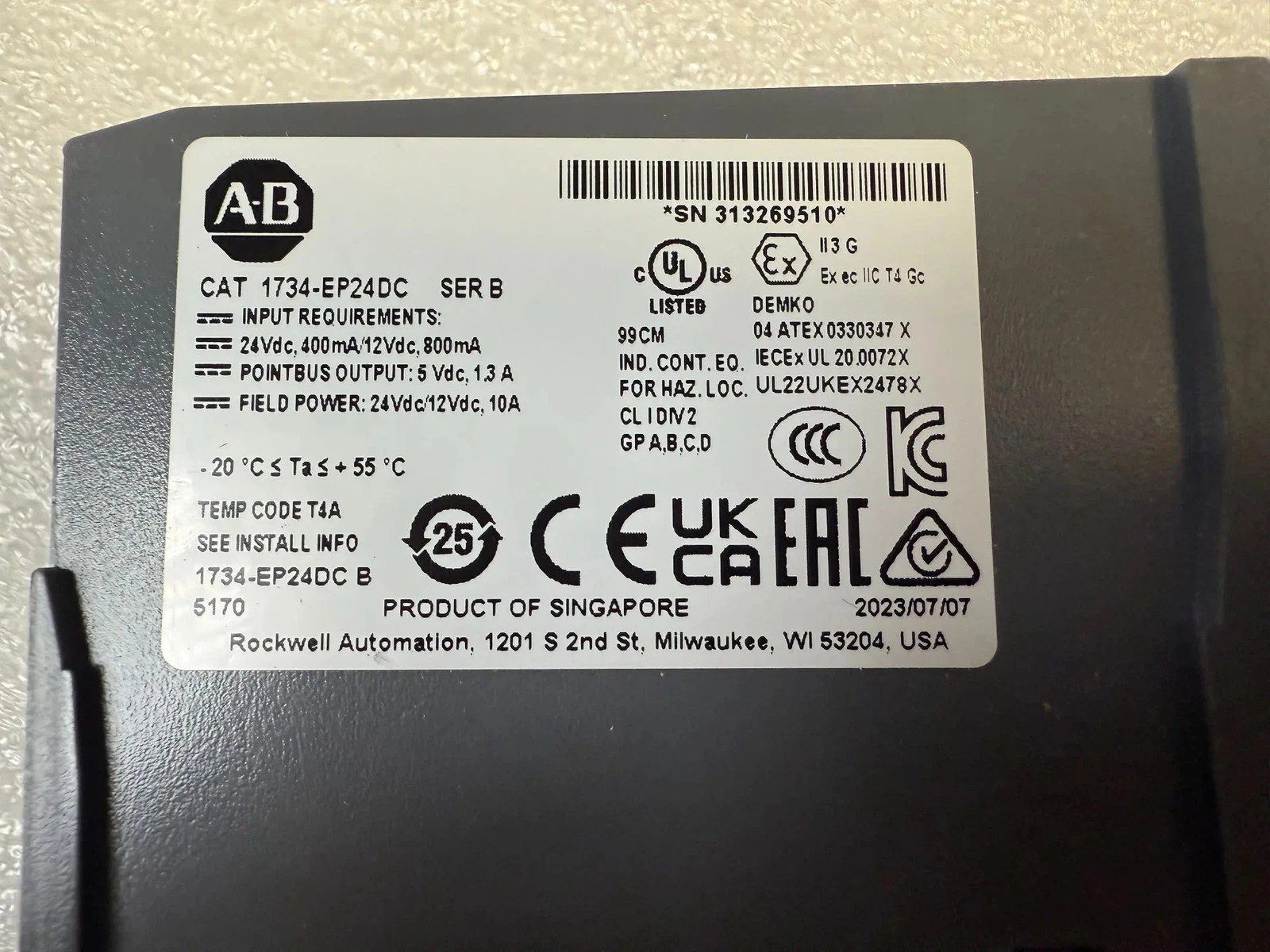 ALLEN BRADLEY 1734-EP24DC Point I/O Expansion Power Module USED - Image 3