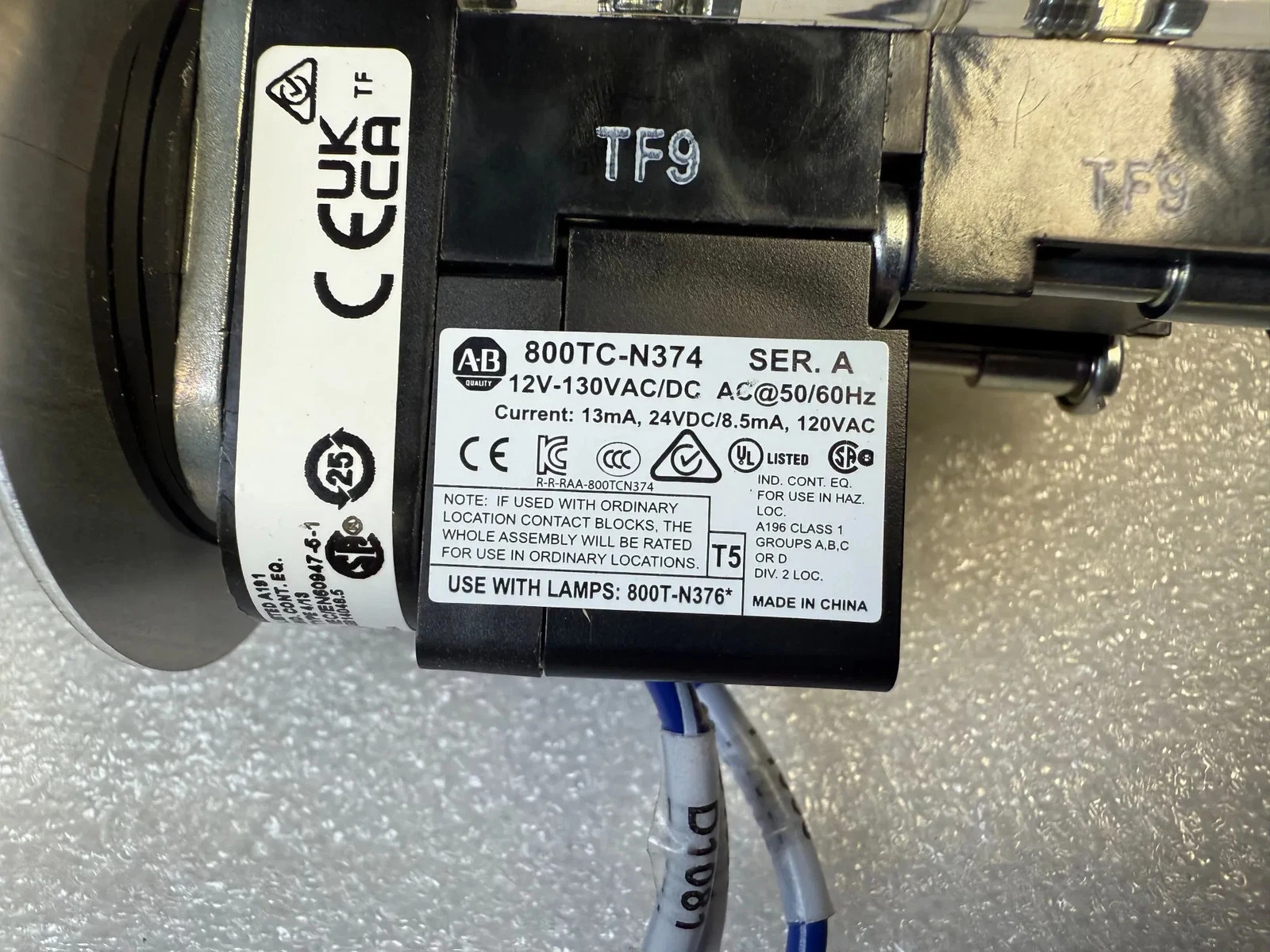 ALLEN BRADLEY 800T-FXQH2RA5 Emergency Stop Pushbutton Switch USED - Image 3