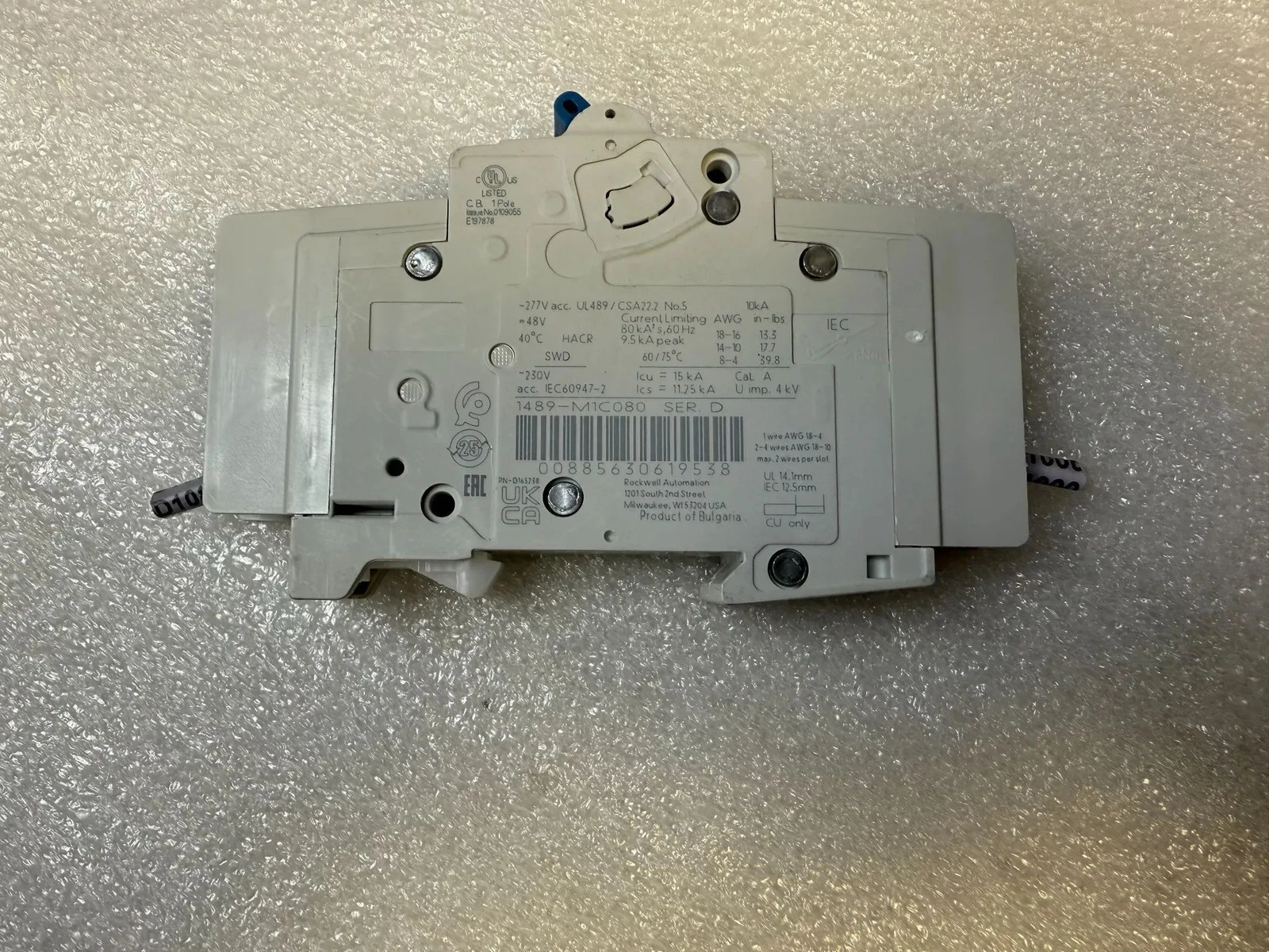 ALLEN BRADLEY 1489-M1C080 8A Circuit Breaker USED - Image 2