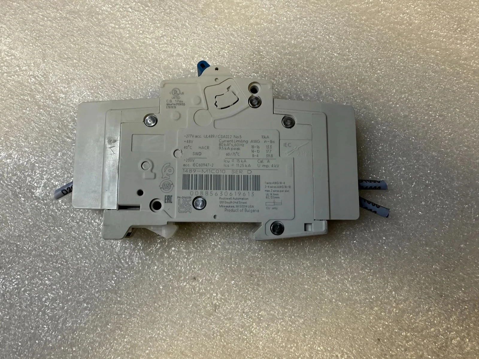 ALLEN BRADLEY 1489-M1C010 1A Circuit Breaker USED - Image 2