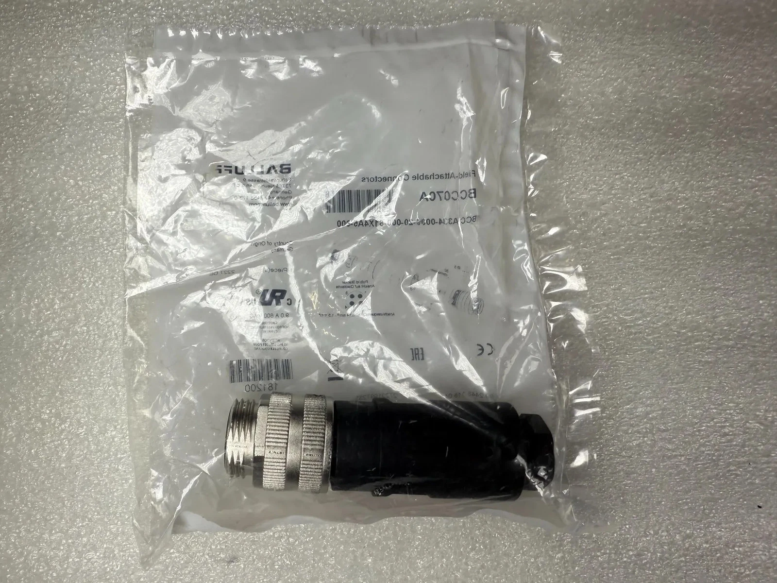 BALLUFF BCC A334-0000-20-000-61X4A5-000 7/8"-16 UN Male 4-Pin Field Connector BCC070A NEW - Image 2