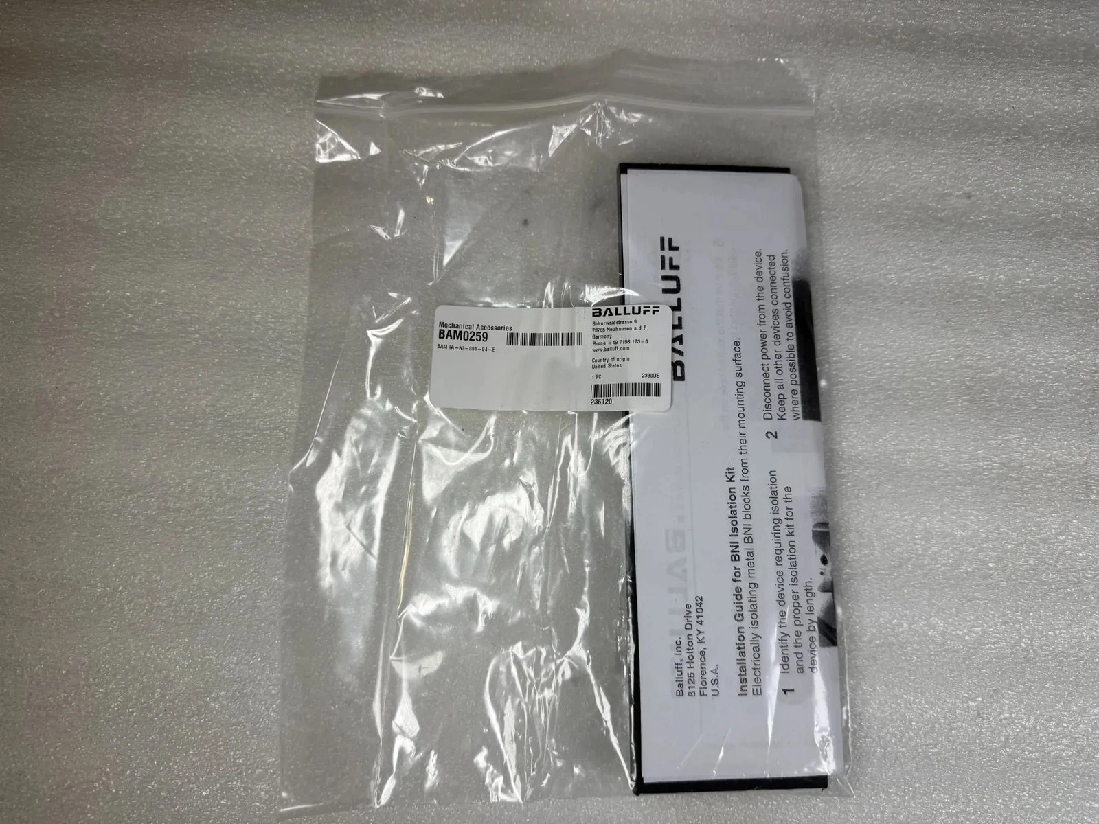 BALLUFF BAM IA-NI-001-04-E Insulating Plate Kit BAM0259 NEW - Image 2