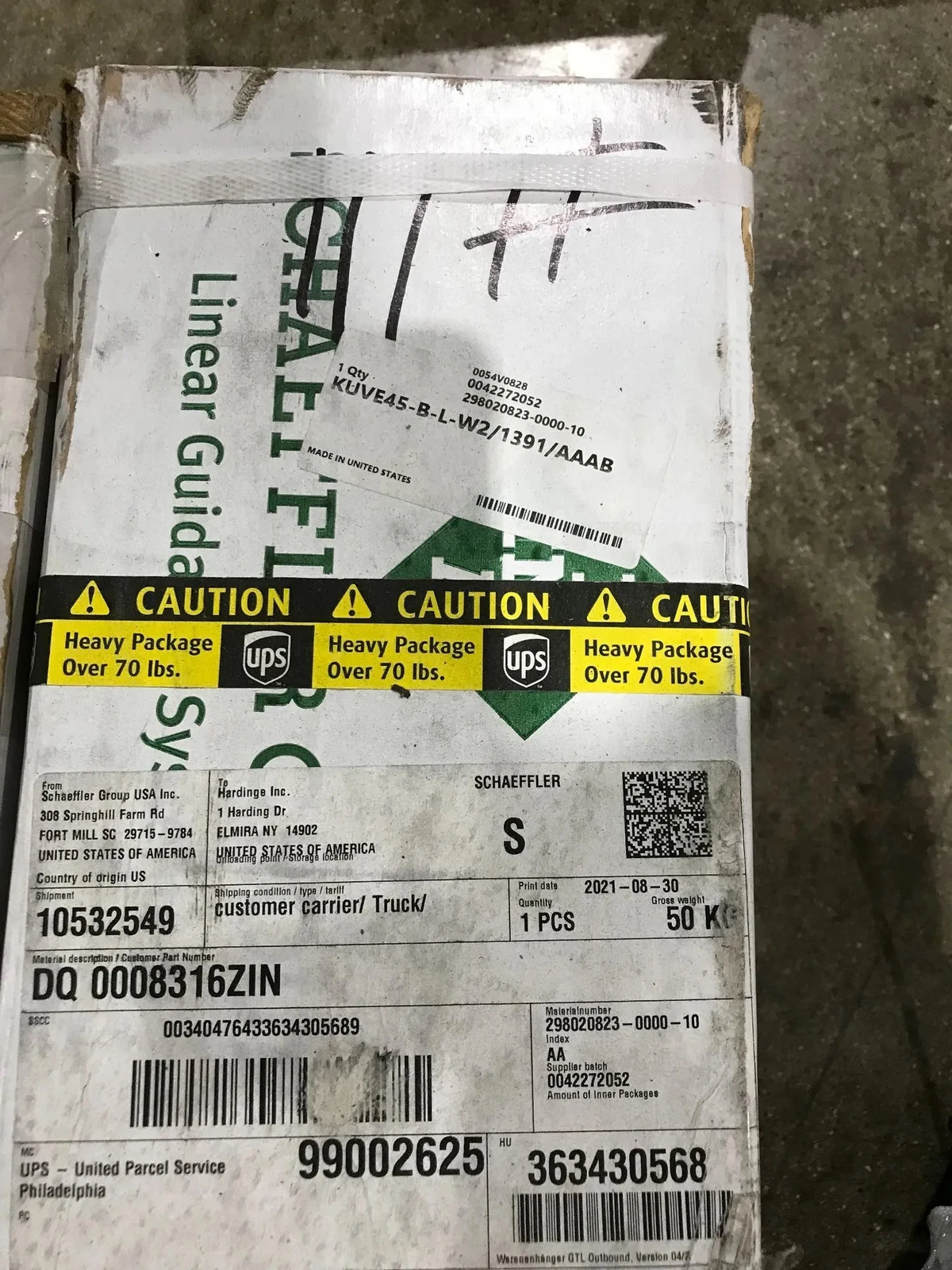 INA KUVE45-B-L-W2/1391/AAAB LINEAR GUIDE NEW IN BOX - Image 2