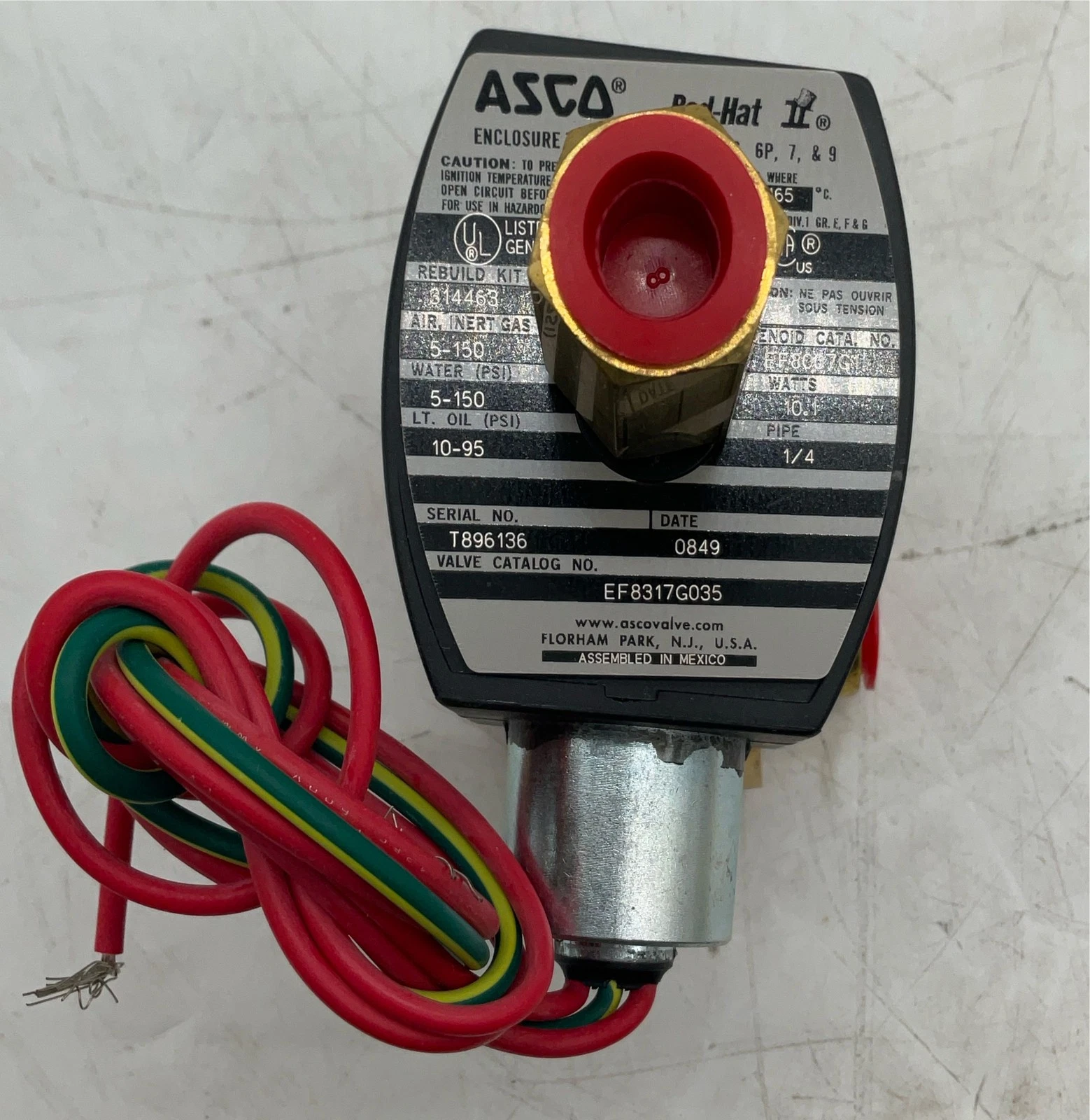 ASCO EF8317G035 RedHat 3-Way NC Solenoid Valve 1/4" 120VAC NEW - Image 5