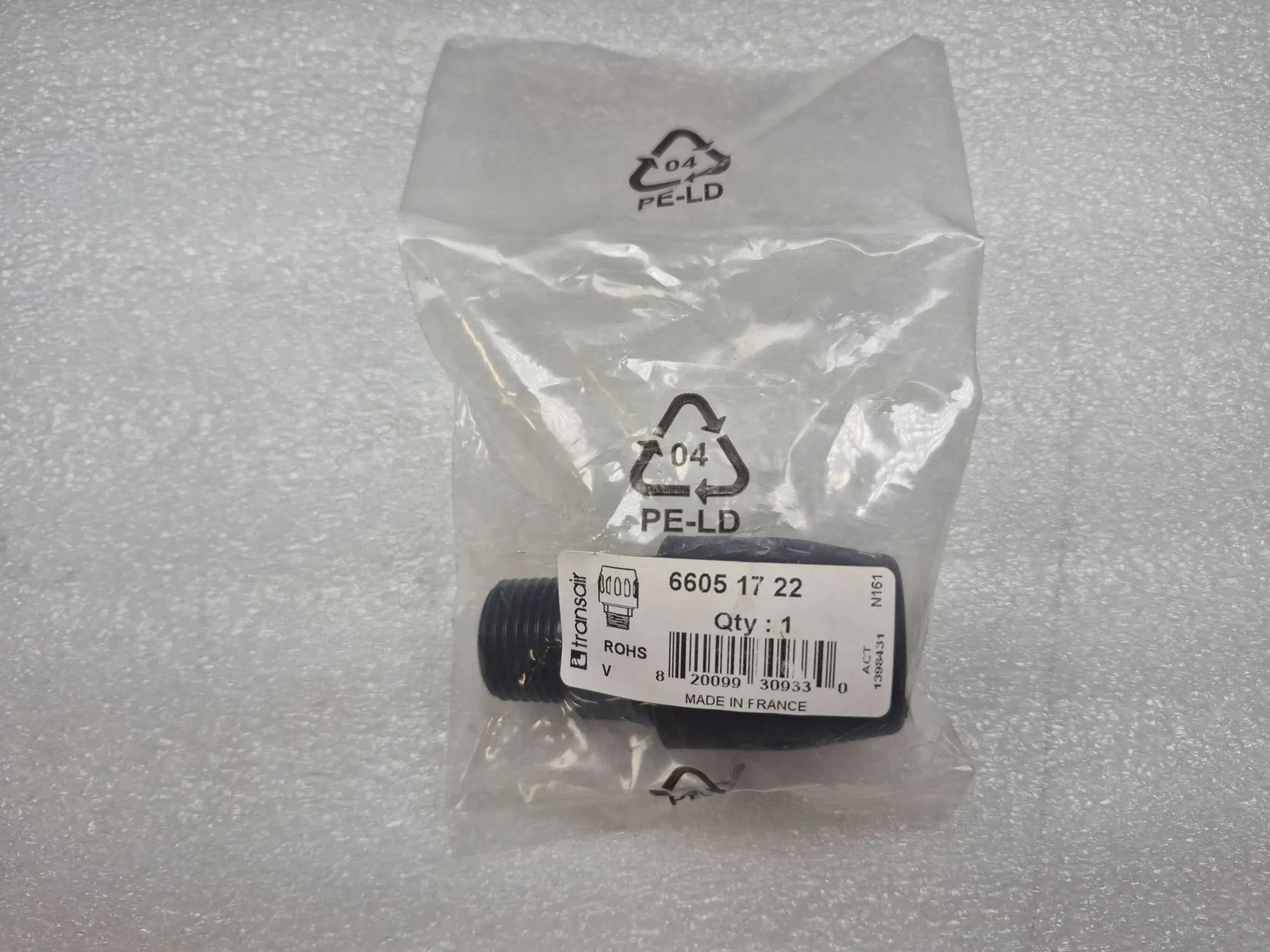 Parker 6605-17-22 Transair 16.5mm x 1/2" NPT Male Adapter Fitting NEW - Image 2