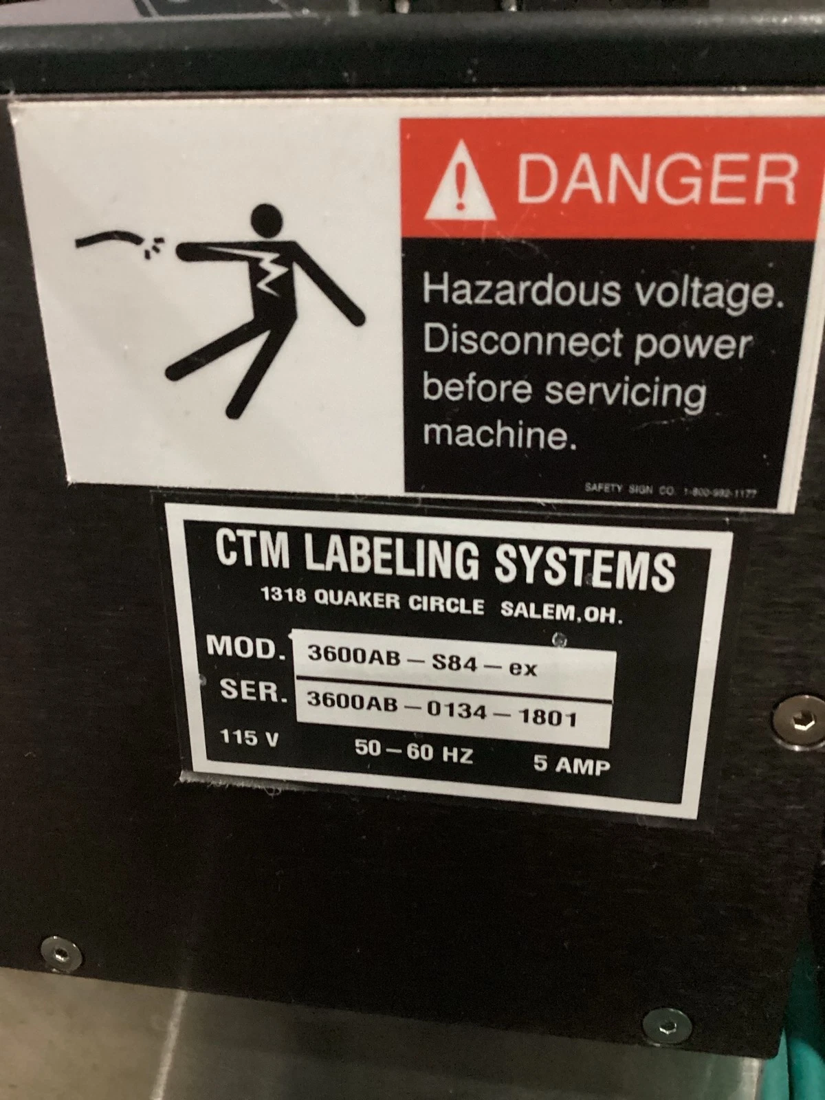CTM 3600AB-S84-EX Labeling System USED - Image 2