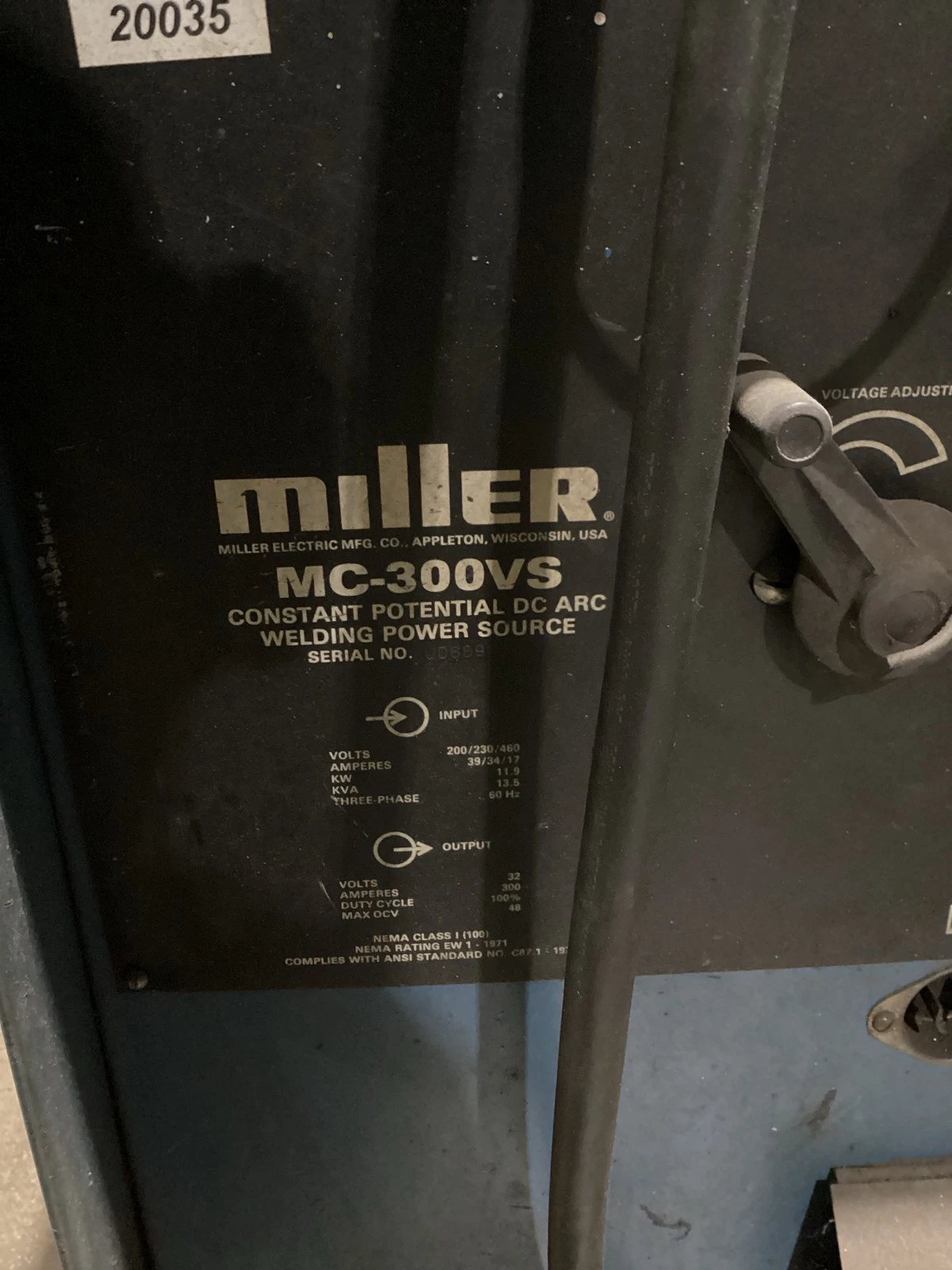 Miller MC-300VS 300A DC Welding Power Source w/ Wire Feeder USED - Image 6