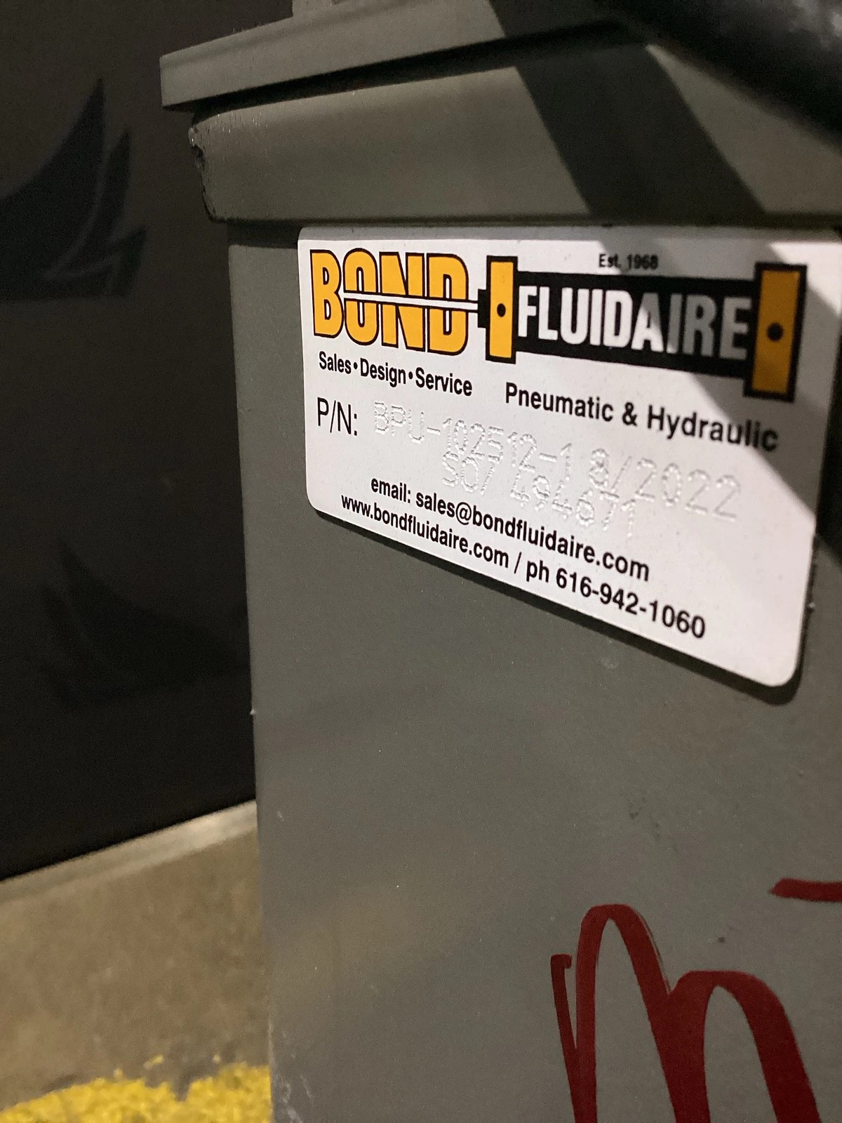 Bond Fluidaire BPU-102512-1 5 HP Hydraulic Power Unit USED - Image 3