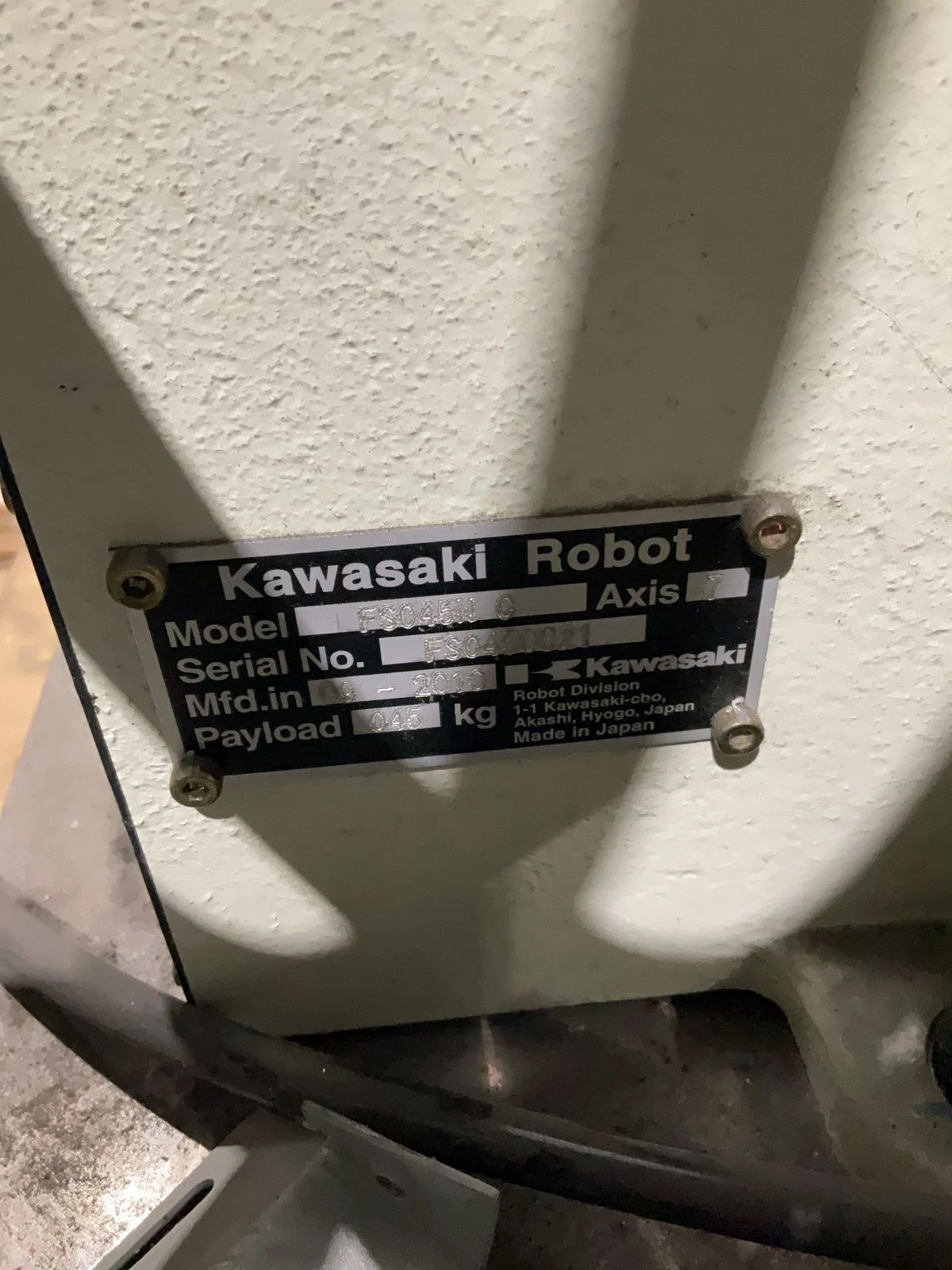 KAWASAKI FS045N-C Robot with D220-F001 Controller & MiiC T-WIN20-ST-R USED - Image 5