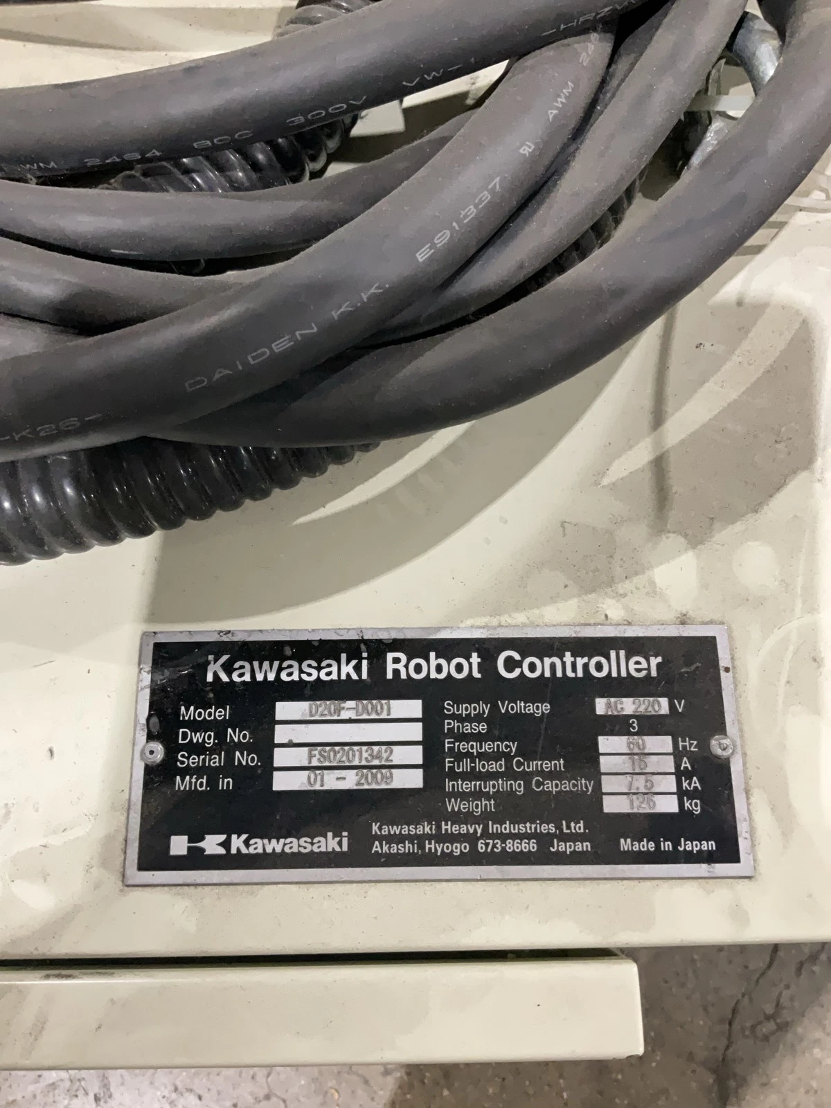 KAWASAKI FS020N-C Complete with D20F-D001 Controller & MiiC AB-Bender Unit USED - Image 9