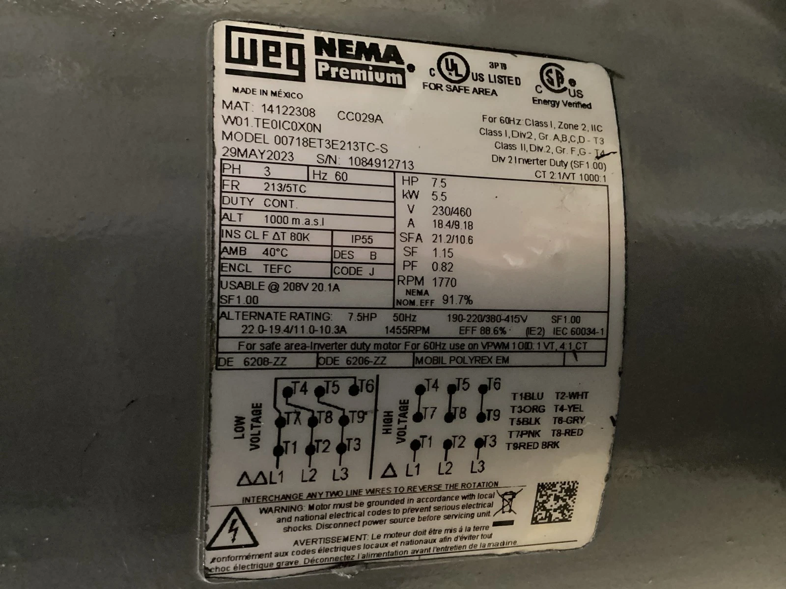 7.5 HP Hydraulic Power Unit w/ Heat Exchanger 230/460V 3-Phase USED - Image 5