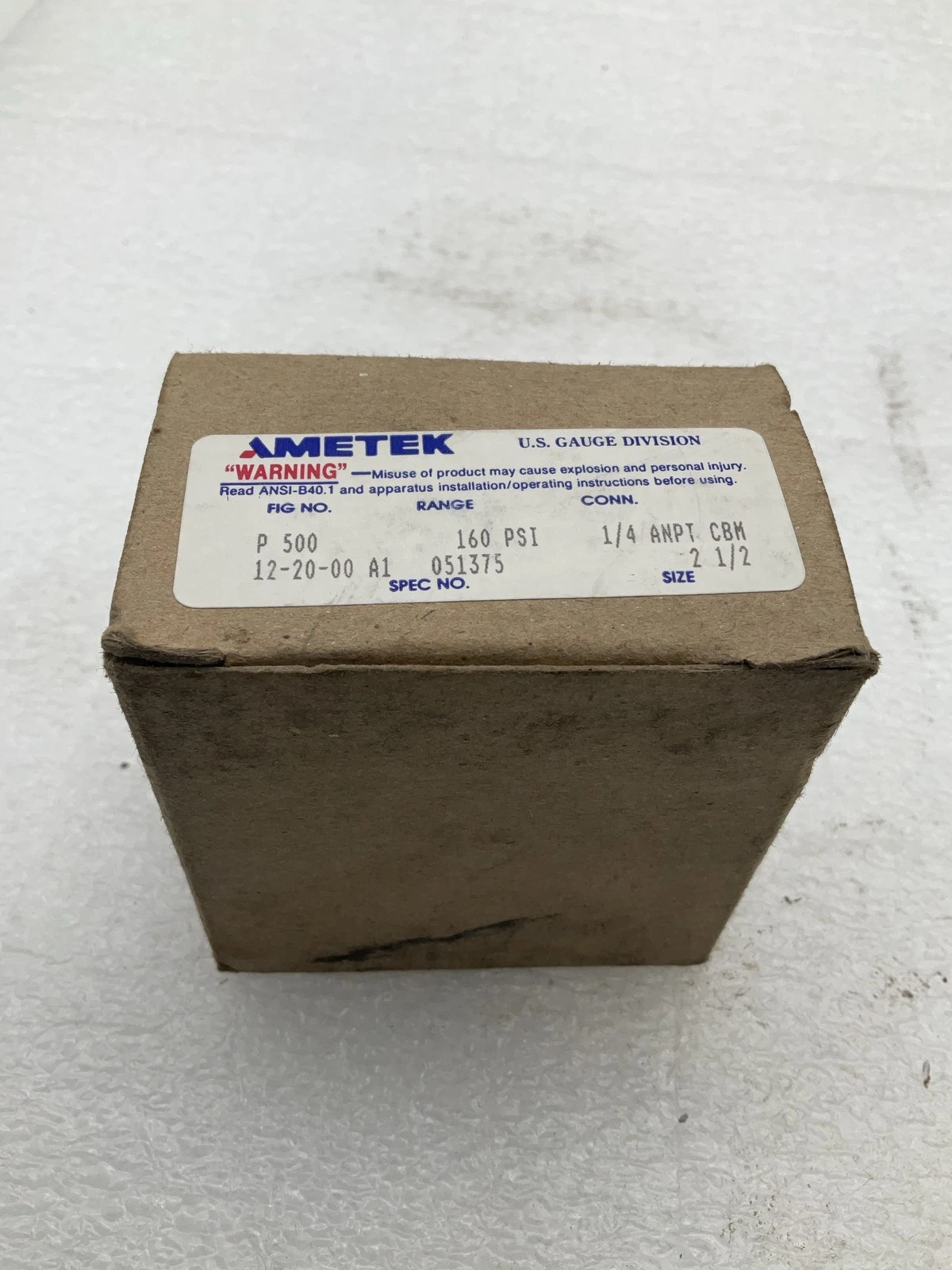 AMETEK 051375 160 PSI Pressure Gauge NEW - Image 2